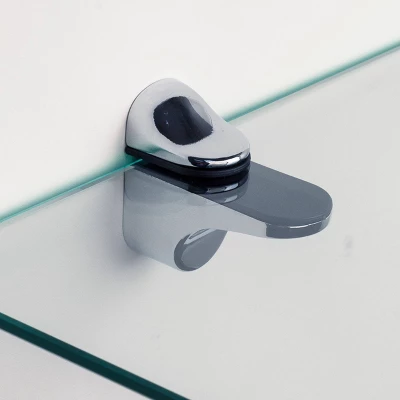 (Set Of 2) 10" X 10" Radial Floating Shelves Clear Glass - Danya B. 3 (Set Of 2) 10" X 10" Radial Floating Shelves Clear Glass - Danya B.