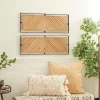 Wood Geometric Linear Carved Wall Decor With Black Frame Set Of 2 Brown - Olivia & May -Online Home Decoration GUEST a1465329 7175 47d4 b076 9eb230616703