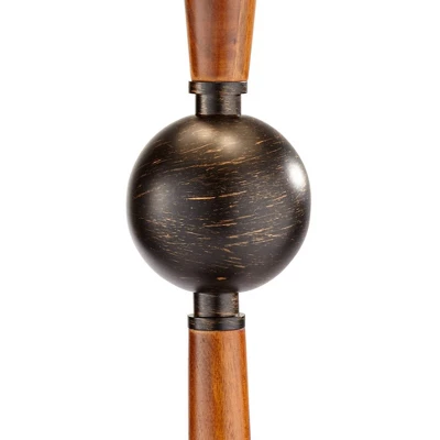 Franklin Iron Works Hunter Rustic Floor Lamp With Tray Table 64 3/4" Tall Faux Wood Bronze USB Charging Port Oatmeal Linen Drum Shade For Living Room 8 Franklin Iron Works Hunter Rustic Floor Lamp With Tray Table 64 3/4" Tall Faux Wood Bronze USB Charging Port Oatmeal Linen Drum Shade For Living Room - Image 6