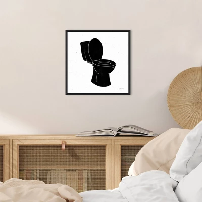 16" X 16" Bathroom Puns III No Words By Becky Thorns Framed Canvas Wall Art Black - Amanti Art 6 16" X 16" Bathroom Puns III No Words By Becky Thorns Framed Canvas Wall Art Black - Amanti Art - Image 4