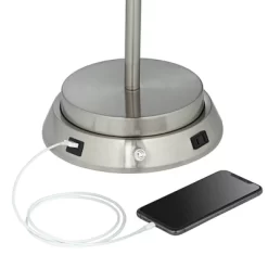 360 Lighting Reiner Modern Accent Table Lamp 23" High Blue Green Glass Nickel With USB And AC Power Outlet In Base Off White Drum Shade For Home Desk 11 360 Lighting Reiner Modern Accent Table Lamp 23" High Blue Green Glass Nickel With USB And AC Power Outlet In Base Off White Drum Shade For Home Desk -Online Home Decoration GUEST a4b5abc3 5474 4651 8720 812e273cb860