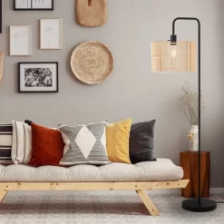 58" Barden Matte Black Floor Lamp With Bamboo Shade - Globe Electric -Online Home Decoration GUEST a558b7a4 81a3 42f7 a281 1c86db6bfd4f