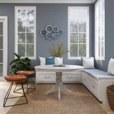 Metal Plate Wall Decor With Embossed Details Blue - Olivia & May 12 Metal Plate Wall Decor With Embossed Details Blue - Olivia & May - Image 10