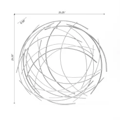 LuxenHome Silver Metal Abstract Swirl Round Wall Art Decor -Online Home Decoration GUEST a75fefe8 6d7a 468e a643 fbbbcfc9a6ea