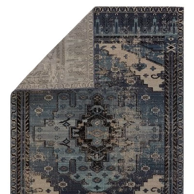 Cicero Indoor/Outdoor Medallion Area Rug Blue/Gray - Jaipur Living 4 Cicero Indoor/Outdoor Medallion Area Rug Blue/Gray - Jaipur Living - Image 2