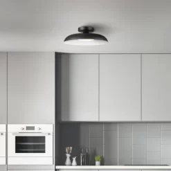 1-Light LED Integrated Matte Black Flush Mount Ceiling Light - Globe Electric -Online Home Decoration GUEST a9018b6e 074d 4120 b830 ba7559330986