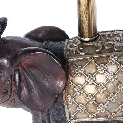 Elephant Table Lamp With Fabric Shade Brown - Lalia Home 5 Elephant Table Lamp With Fabric Shade Brown - Lalia Home - Image 3