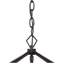 Franklin Iron Works Queluz Bronze Pendant Chandelier 13" Wide Industrial Rustic Geometric Cage 4-Light Fixture For Dining Room House Kitchen Island -Online Home Decoration GUEST adcce4f8 27e5 44e2 9579 c5b20d1807af