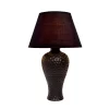 20.08" Traditional Ceramic Texture Imprint Winding Table Desk Lamp With Matching Fabric Shade Black - Creekwood Home -Online Home Decoration GUEST afb01d0f 1216 4521 a18f d0771700fd8b