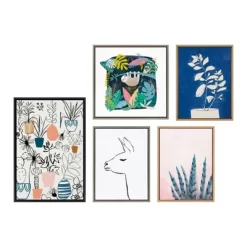 24" X 24" Sylvie Sloth Illo Framed Canvas Wall Art By Teju Reval Gray - Kate And Laurel -Online Home Decoration GUEST b054f7c3 21c4 4498 9010 7040b01afd10