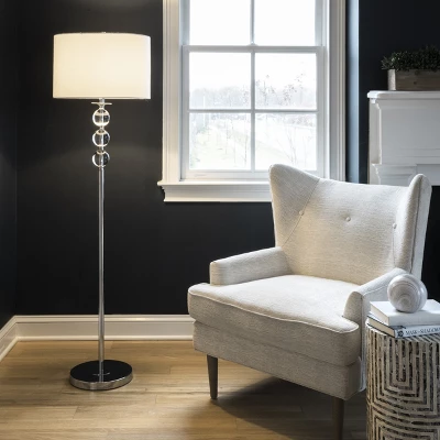 NuLOOM Branson 62" Crystal Floor Lamp Lighting - Silver 62" H X 16" W X 16" D 3 NuLOOM Branson 62" Crystal Floor Lamp Lighting - Silver 62" H X 16" W X 16" D