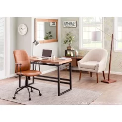 Arturo Contemporary Floor Lamp With Walnut Wood And Fabric Shade White (Includes LED Light Bulb) - LumiSource -Online Home Decoration GUEST b3021ff4 db16 4cd4 a1e5 f149cae319cb