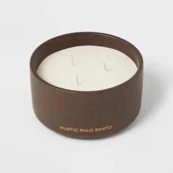 15oz Ceramic Jar 3-Wick Black Label Rustic Palo Santo Candle - Threshold™ -Online Home Decoration GUEST b612de7e 332a 4e39 a70b 827b9b1ab7c4