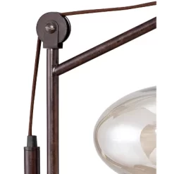 Franklin Iron Works Calyx Modern Industrial Desk Lamp 29" Tall Bronze Brown Cognac Glass Dome Shade For Bedroom Living Room Bedside Nightstand Office -Online Home Decoration GUEST b7ed4982 708a 4397 a8d3 8ce5ba936caf