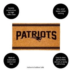 Evergreen New England Patriots Logo Turf Mat, Brown- 28 X 16 Inches Indoor Outdoor Doormat -Online Home Decoration GUEST b83ac42e 921f 459a 8625 984e0392d216