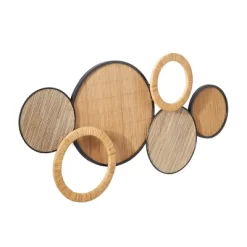 Bamboo Plate Overlapping Circle Wall Decor With Rattan Wreath Brown - Olivia & May -Online Home Decoration GUEST b8cdef20 68d7 4824 a686 27fff86fd339