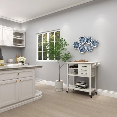 Metal Plate Wall Decor With Embossed Details Blue - Olivia & May 13 Metal Plate Wall Decor With Embossed Details Blue - Olivia & May - Image 11