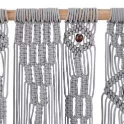 Cotton Macrame Waved Intricately Wall Decor With Beaded Fringe Tassels Gray - Olivia & May -Online Home Decoration GUEST bb955dad bc3e 4492 a8fb e90889762196