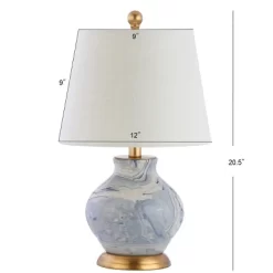20.5" Ceramic Holly Marbleized Table Lamp (Includes LED Light Bulb) Blue - JONATHAN Y -Online Home Decoration GUEST bda374f8 d682 486d bd9e dde114629007