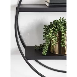 24" Diameter Sequoia Wood And Metal Round Wall Shelf - Kate & Laurel All Things Decor -Online Home Decoration GUEST bf82a7ce 8350 452d a743 df224ffe0d7f