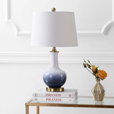25" Ceramic/Brass Gradient Table Lamp (Includes LED Light Bulb) White - JONATHAN Y 4 25" Ceramic/Brass Gradient Table Lamp (Includes LED Light Bulb) White - JONATHAN Y - Image 2
