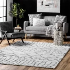 Renata Moroccan Shag Gray Rug - NuLOOM