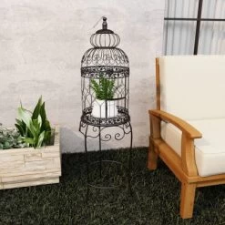 47" Iron Vintage Birdcage Black - Olivia & May -Online Home Decoration GUEST c14e0531 6254 422b 85b2 96e1e2c8ad66