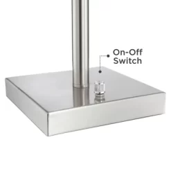 360 Lighting Andre 26 3/4" Tall Mid Century Modern Table Lamps Set Of 2 USB Port AC Power Outlet Silver Finish Metal White Shade Living Room Charging -Online Home Decoration GUEST c1bfd67b 497d 4367 8db7 5b3e3957f6af