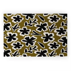 Alisa Galitsyna Florals On Olive Background Welcome Mat - Society6 -Online Home Decoration GUEST c21c6815 c84b 45d6 978e a817c5b91ce3