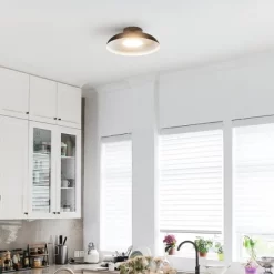 1-Light LED Integrated Matte Black Flush Mount Ceiling Light - Globe Electric -Online Home Decoration GUEST c3e34638 fcd5 43b9 9ea3 79a36bc392ef