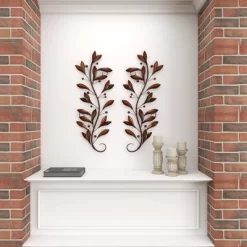 Metal Leaf Wall Decor Set Of 2 Brown - Olivia & May -Online Home Decoration GUEST c4675704 f7f2 439e b521 f50426fc1b3a