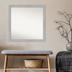 29" X 29" Non-Beveled Vista Brushed Nickel Narrow Wall Mirror - Amanti Art -Online Home Decoration GUEST c5290073 71ae 413c 9379 74258b0c2b03