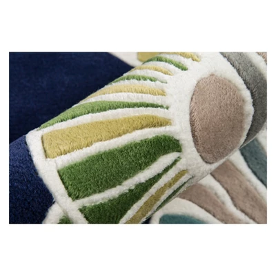 3'6"x5'6" Floral Tufted Accent Rug Navy - Momeni 3 3'6"x5'6" Floral Tufted Accent Rug Navy - Momeni