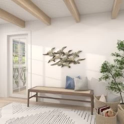 Metal Bird Flying Flock Of Wall Decor White - Olivia & May -Online Home Decoration GUEST c66e2507 c47d 4221 bd8a 74dbbbccfe38