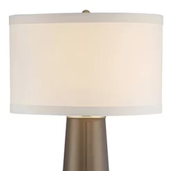 Possini Euro Design Karen Modern Table Lamp 36" Tall Dark Gold Glass With Table Top Dimmer Off White Fabric Drum Shade For Bedroom Living Room Bedside -Online Home Decoration GUEST c6748c4a c890 438e 979f 021b596a0701