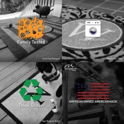 2'x3' ColorStar Deco Grid Door Mat Coral - Bungalow Flooring -Online Home Decoration GUEST c6b6a7a9 4eb4 46e4 adb5 94b131214201