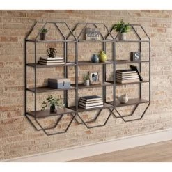 Adela Wood/Metal Decorative Wall Shelf - Kate & Laurel All Things Decor -Online Home Decoration GUEST caf10bb7 5e56 43ef 8abc 8b078efec0bf