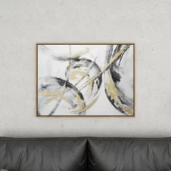 Contemporary Canvas Abstract Framed Wall Art With Gold Frame Gold - CosmoLiving By Cosmopolitan -Online Home Decoration GUEST cb404527 046d 45e8 9fd4 98fefdbae797