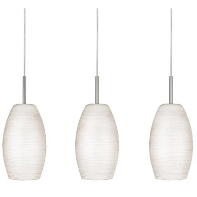 3-Light Batista Glass Pendant Matte Nickel/White - EGLO 3 3-Light Batista Glass Pendant Matte Nickel/White - EGLO