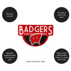 Evergreen University Of Wisconsin-Madison Indoor Outdoor Natural Shaped Coir Doormat 1'6"x2'4" Multicolored -Online Home Decoration GUEST cb503619 b6e9 4a18 ac6b 067abf5317d8