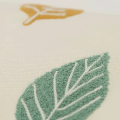 14"x26" Oversized Leaves Poly Filled Lumbar Throw Pillow Ivory - Rizzy Home 4 14"x26" Oversized Leaves Poly Filled Lumbar Throw Pillow Ivory - Rizzy Home - Image 2