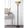 70" Davis Tiffany Style Torchiere Floor Lamp (Includes LED Light Bulb) Bronze - JONATHAN Y -Online Home Decoration GUEST cccabf22 251a 4484 a1f7 04b2426fc005