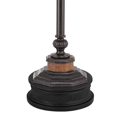 Kathy Ireland Sonnett Vintage Rustic Floor Lamp With Black Riser 68" Tall Bronze Metal Faux Marble Ivory Linen Bell Shade For Living Room Bedroom Home 5 Kathy Ireland Sonnett Vintage Rustic Floor Lamp With Black Riser 68" Tall Bronze Metal Faux Marble Ivory Linen Bell Shade For Living Room Bedroom Home - Image 3