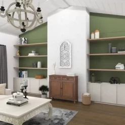 Vintage Wood Scroll Arched Window Inspired Wall Decor With Metal Scrollwork Relief White - Olivia & May -Online Home Decoration GUEST ce512611 c224 467c b314 c5c30f17fabf