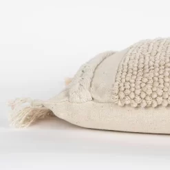 14"x26" Oversized Poly Filled Textured Solid Lumbar Throw Pillow - Rizzy Home -Online Home Decoration GUEST cf10ab51 501b 4090 8922 250cdf5b104e