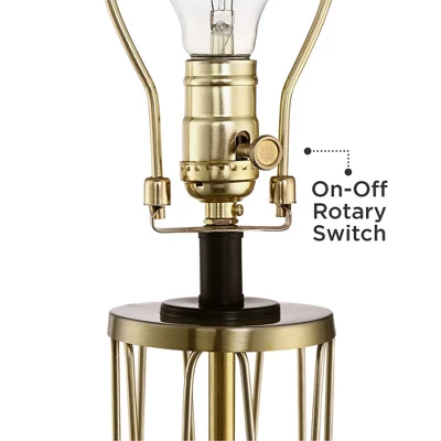 360 Lighting Nathan Modern Table Lamps 25 1/2" High Set Of 2 Gold Metal With USB Charging Ports White Drum Shade For Bedroom Living Room Home Desk 5 360 Lighting Nathan Modern Table Lamps 25 1/2" High Set Of 2 Gold Metal With USB Charging Ports White Drum Shade For Bedroom Living Room Home Desk - Image 3