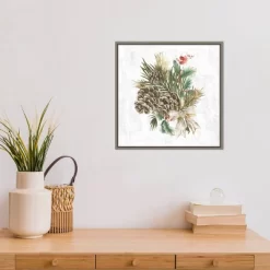 16" X 16" Holiday Spirit Pinecone Wreath By PI Studio Framed Canvas Wall Art - Amanti Art -Online Home Decoration GUEST d29cc2a9 d2a3 4cc1 b034 347fae01ed77