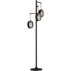 Uttermost Modern Industrial Floor Lamp 73 1/2" Tall Matte Black 3-Light Marbleized Glass Drop Shade For Living Room Reading Family Bedroom Office Home -Online Home Decoration GUEST d2daeb95 91a6 47c4 a33f ee4bc6f5775a