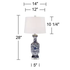 Barnes And Ivy Table Lamps 28" Tall Set Of 2 Porcelain Blue Floral Jar Geneva White Drum Shade For Living Room Family Bedroom Bedside 17 Barnes And Ivy Table Lamps 28" Tall Set Of 2 Porcelain Blue Floral Jar Geneva White Drum Shade For Living Room Family Bedroom Bedside -Online Home Decoration GUEST d2db4fda 7beb 4421 abb2 94c9d88297ab