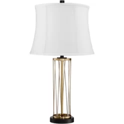 360 Lighting Nathan Modern Table Lamps 25 1/2" High Set Of 2 Gold Metal With USB Charging Ports White Drum Shade For Bedroom Living Room Home Desk 13 360 Lighting Nathan Modern Table Lamps 25 1/2" High Set Of 2 Gold Metal With USB Charging Ports White Drum Shade For Bedroom Living Room Home Desk -Online Home Decoration GUEST d323a40b ba9c 4555 9c3f a92f193885c5